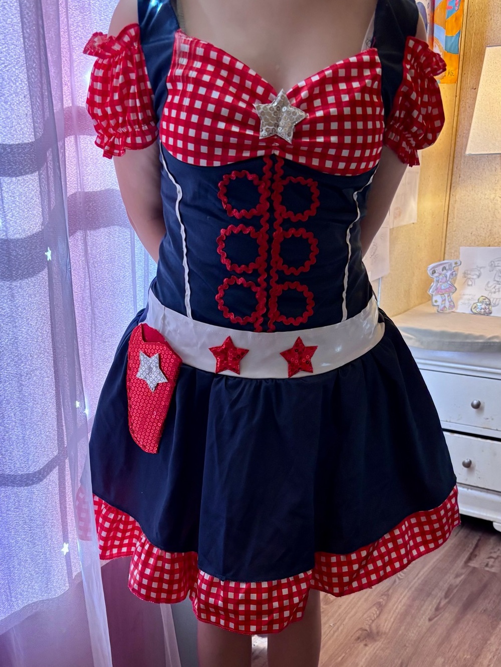 Americana/Cowgirl Red & Navy Star Spangled Costume Dress